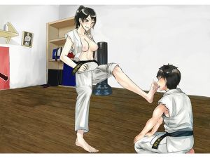 [RE233918] FEMALE KARATE SENPAI FORCES YOU TO LICK UP HER FEET!