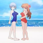 [RE237310] Rei and Asuka’s Lesbian Fight in School Swimsuits