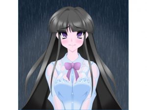 [RE288563] A girl whose cheeks are hit in the rain!